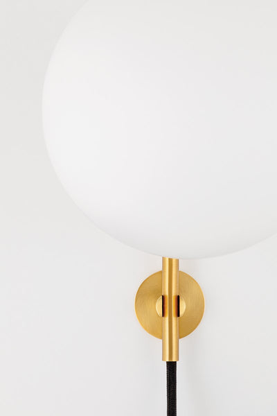 Gina Plug in Wall Sconce Aged Brass