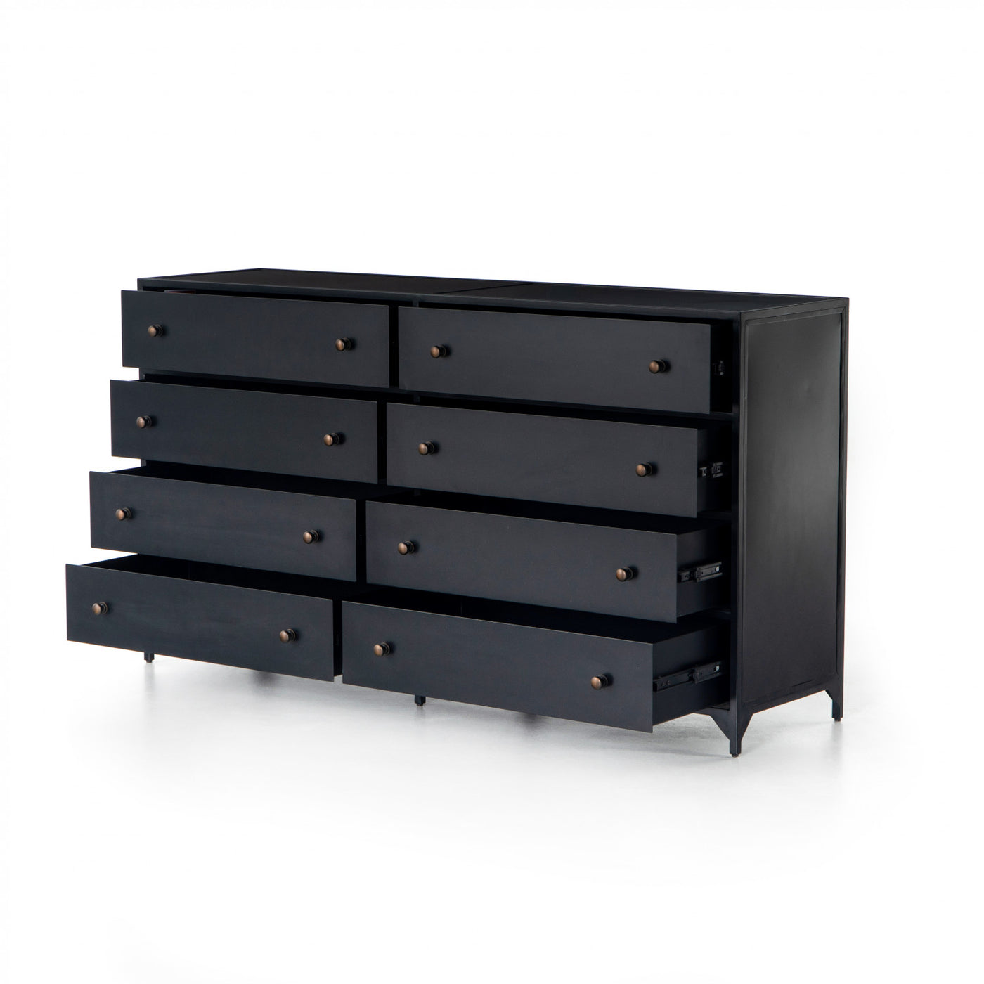 BELMONT 8 DRAWER METAL DRESSER,BLACK