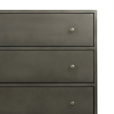 BELMONT 8 DRAWER METAL DRESSER,GUNMETAL