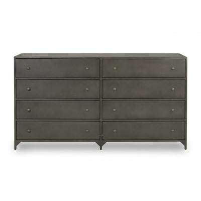 BELMONT 8 DRAWER METAL DRESSER,GUNMETAL