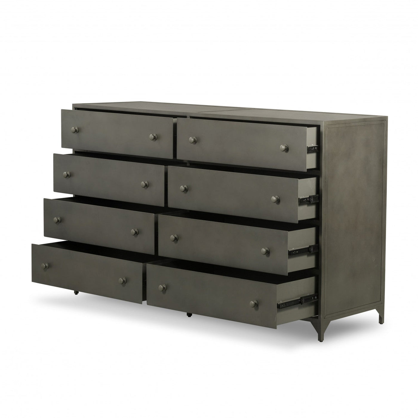 BELMONT 8 DRAWER METAL DRESSER,GUNMETAL