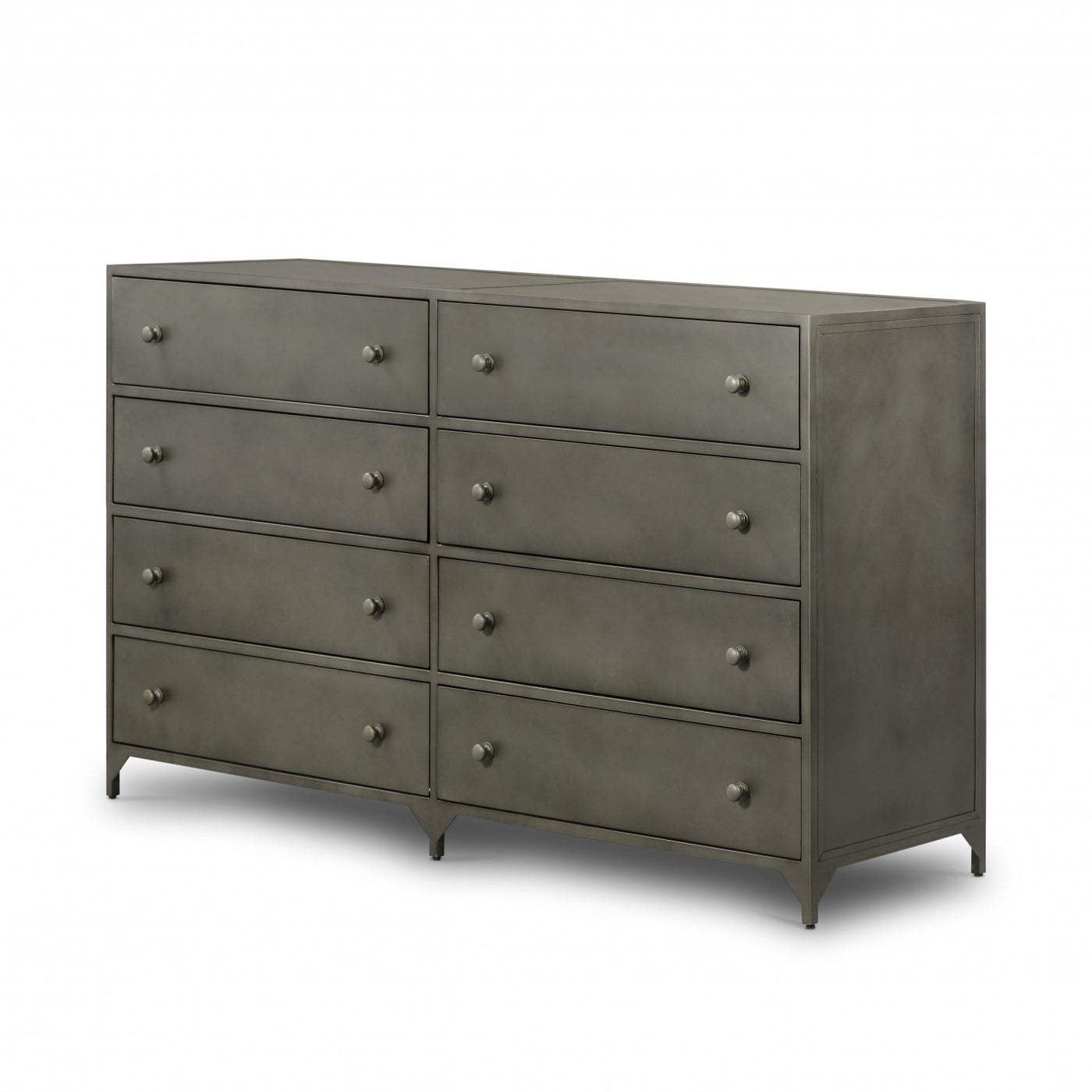 BELMONT 8 DRAWER METAL DRESSER,GUNMETAL