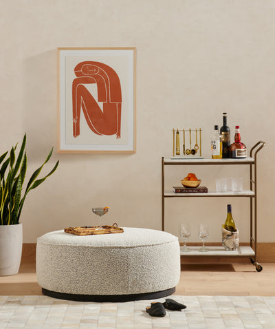 SINCLAIR LARGE ROUND OTTOMAN,KNOLL DOMINO