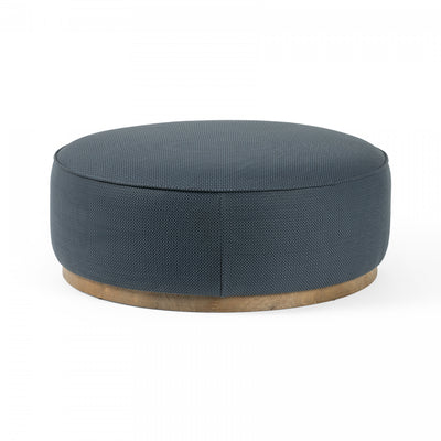 SINCLAIR LARGE ROUND OTTOMAN,FRESNO COBALT