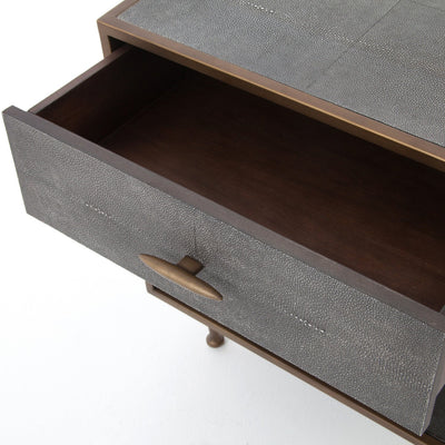 SHAGREEN BEDSIDE TABLE,GREY