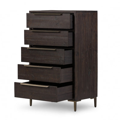 WYETH 5 DRAWER DRESSER,DARK CARBON