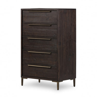 WYETH 5 DRAWER DRESSER,DARK CARBON