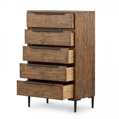 WYETH 5 DRAWER DRESSER,RUSTIC SANDALWOOD