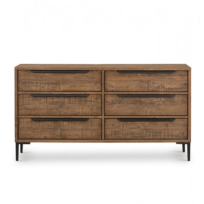 WYETH 6 DRAWER DRESSER, RUSTIC SANDALWOOD