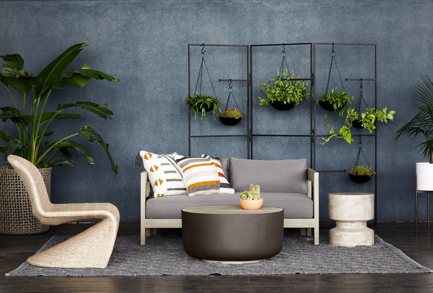 NAHLA OUTDOOR END TABLE-GRAPHITE