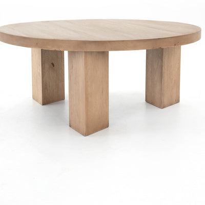MESA ROUND COFFEE TABLE-LIGHT BRUSHED