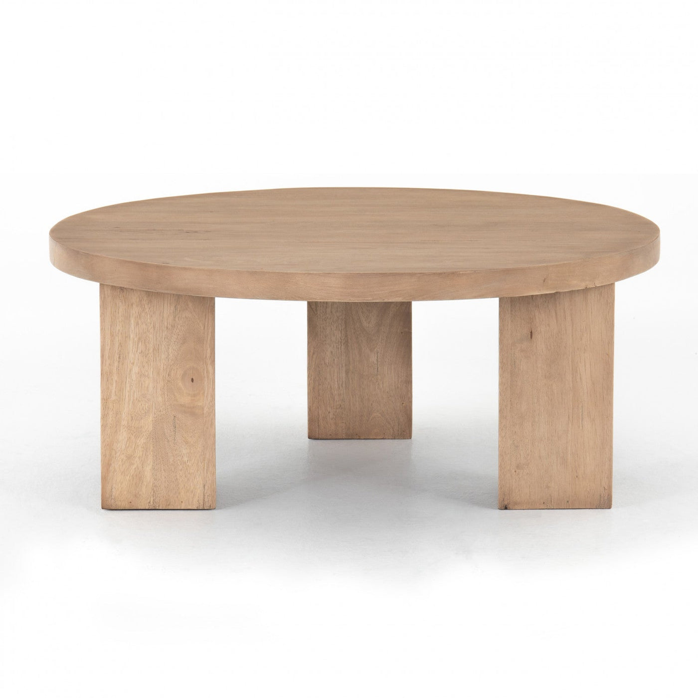 MESA ROUND COFFEE TABLE-LIGHT BRUSHED