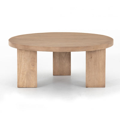 MESA ROUND COFFEE TABLE-LIGHT BRUSHED