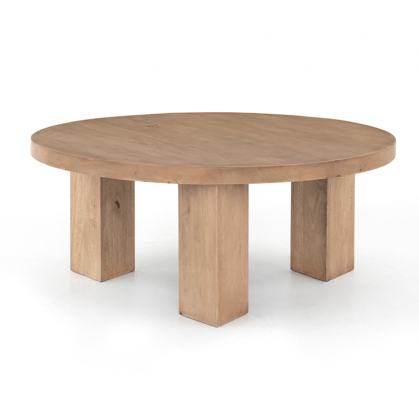 MESA ROUND COFFEE TABLE-LIGHT BRUSHED