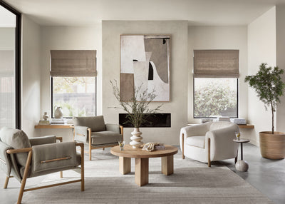 MESA ROUND COFFEE TABLE-LIGHT BRUSHED