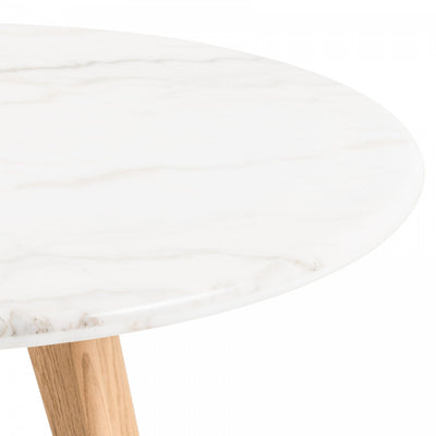 ARAGO ROUND DINING TABLE-WHITE MARBLE