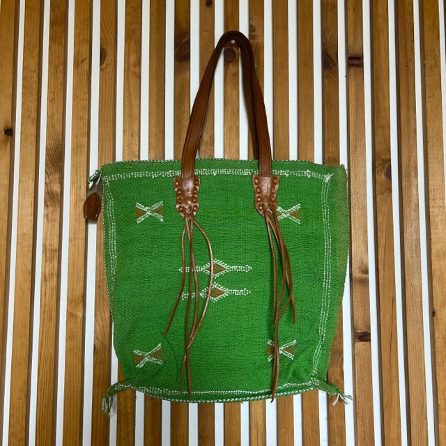 Sabra Silk Handbag Lime #11