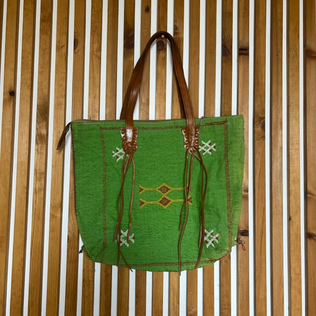 Sabra Silk Handbag Lime #14