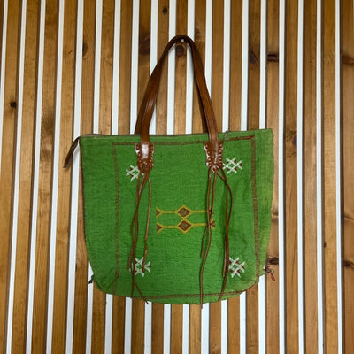 Sabra Silk Handbag Lime #14