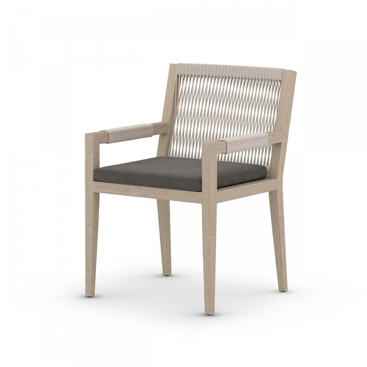 SHERWOOD OUTDOOR DINING ARMCHAIR, WASHED BROWN