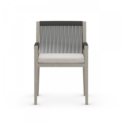 SHERWOOD OUTDOOR DINING ARMCHAIR, WEATHERED GREY