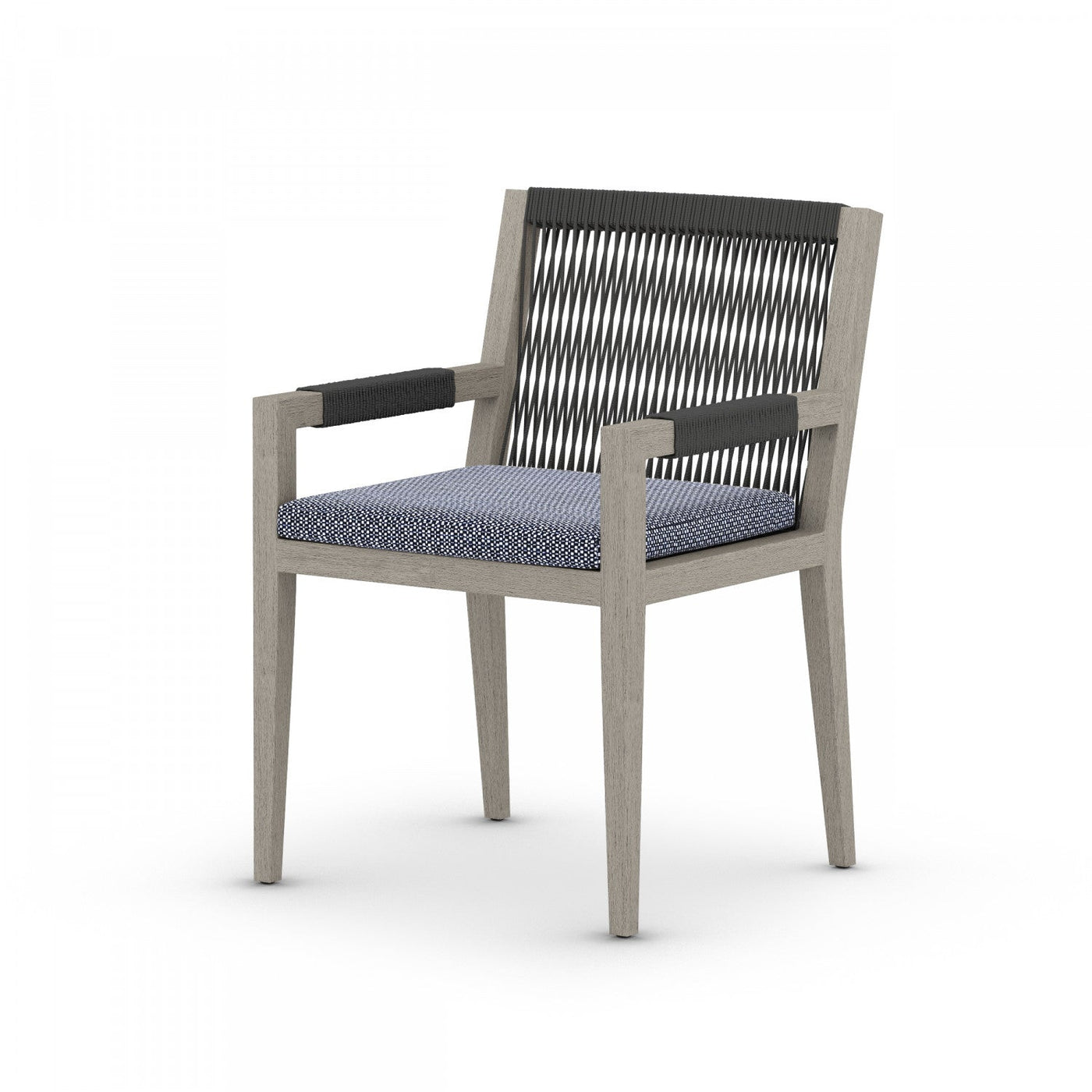SHERWOOD OUTDOOR DINING ARMCHAIR, WEATHERED GREY