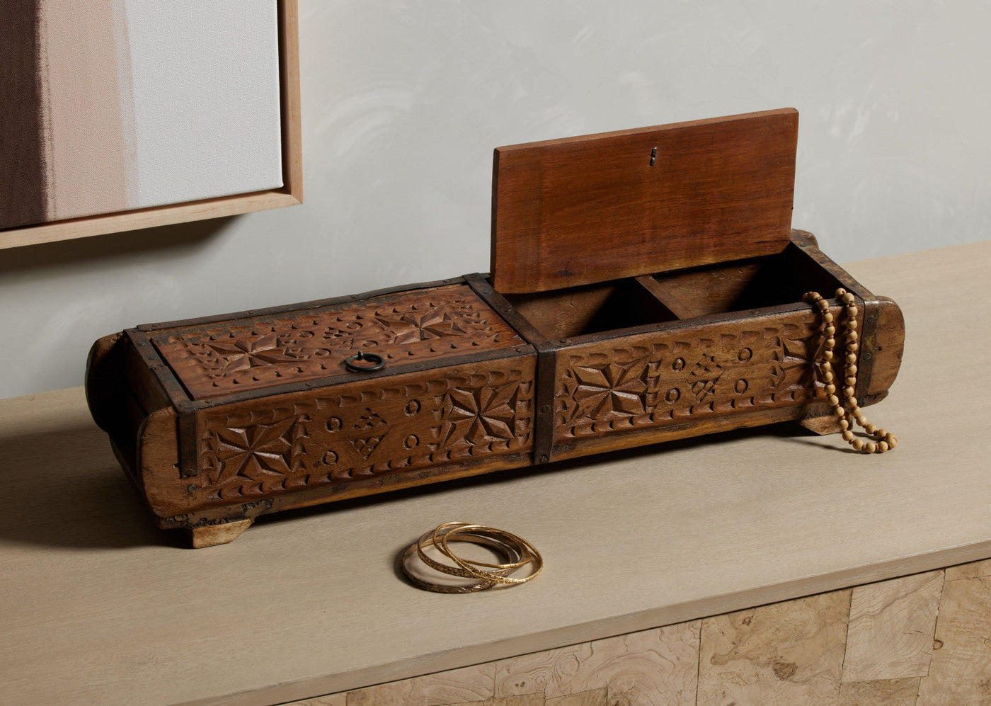 FOUND CARVED BOX-RECLAIMED NATURAL