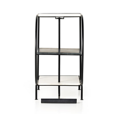 Setai Bar Cart-Polished White Marble