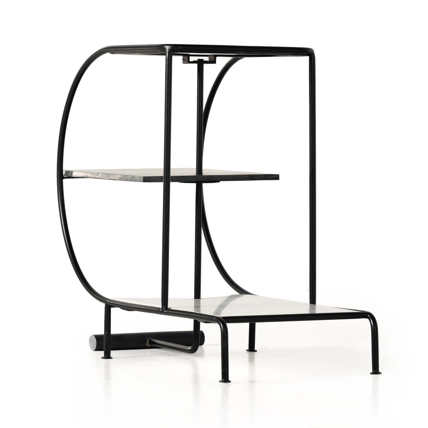 Setai Bar Cart-Polished White Marble