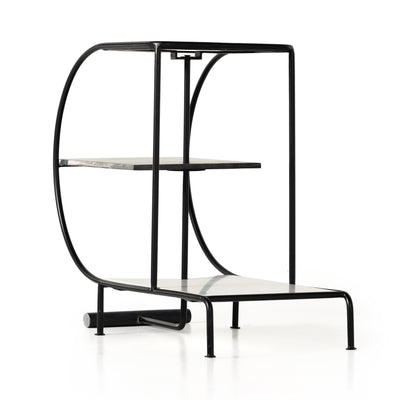 Setai Bar Cart-Polished White Marble