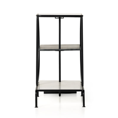 Setai Bar Cart-Polished White Marble