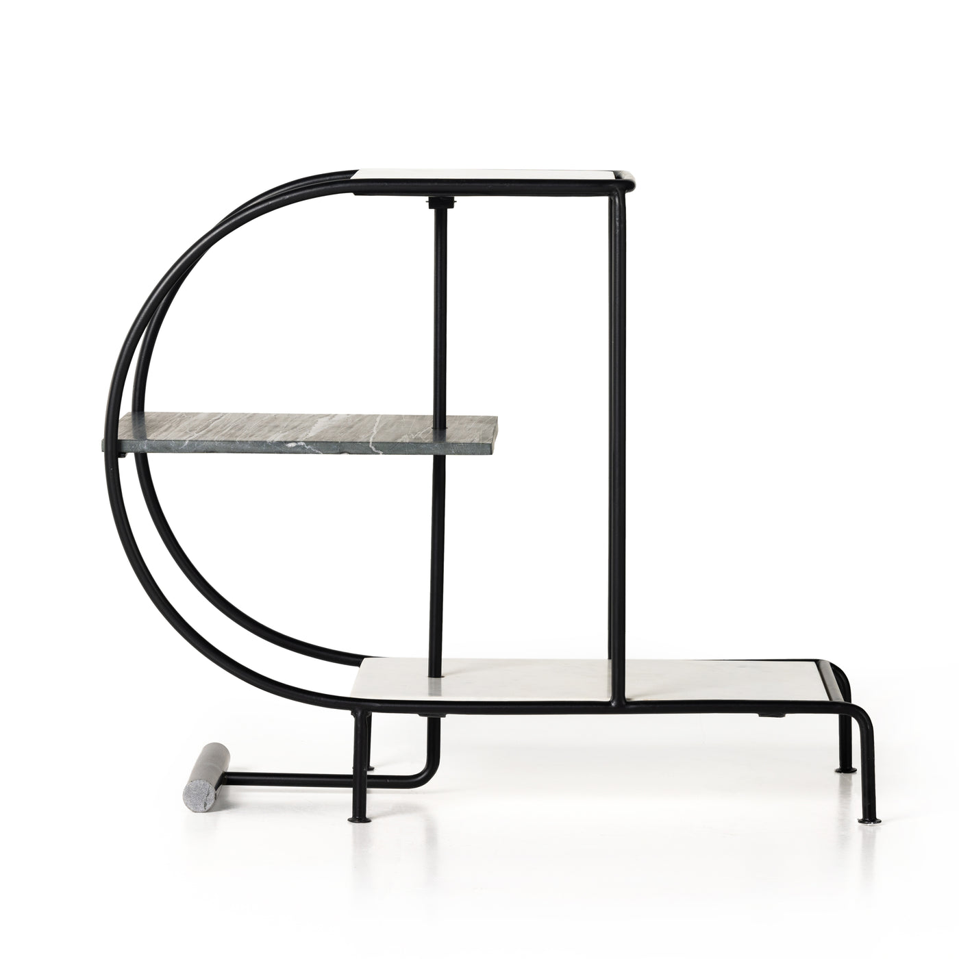 Setai Bar Cart-Polished White Marble