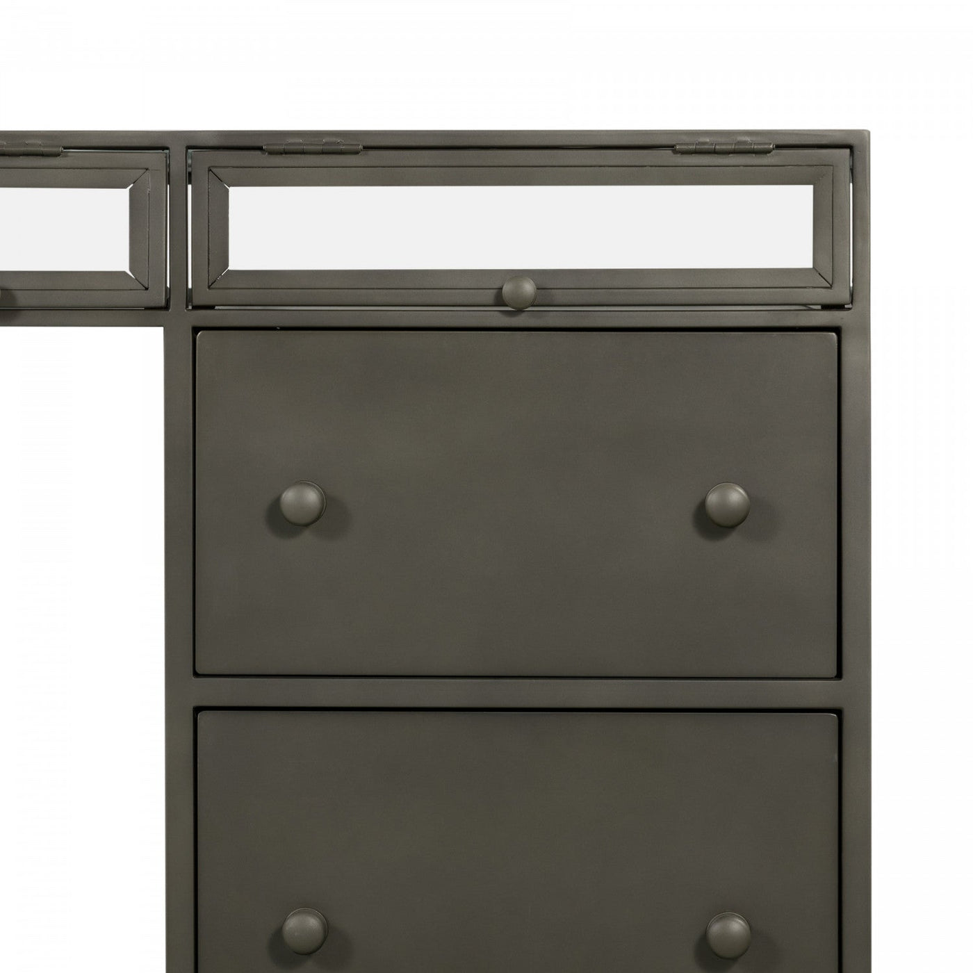 SHADOW BOX EXECUTIVE DESK,GUNMETAL