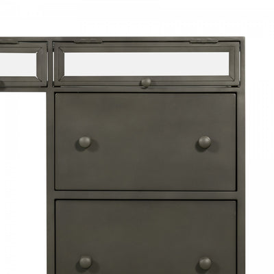 SHADOW BOX EXECUTIVE DESK,GUNMETAL