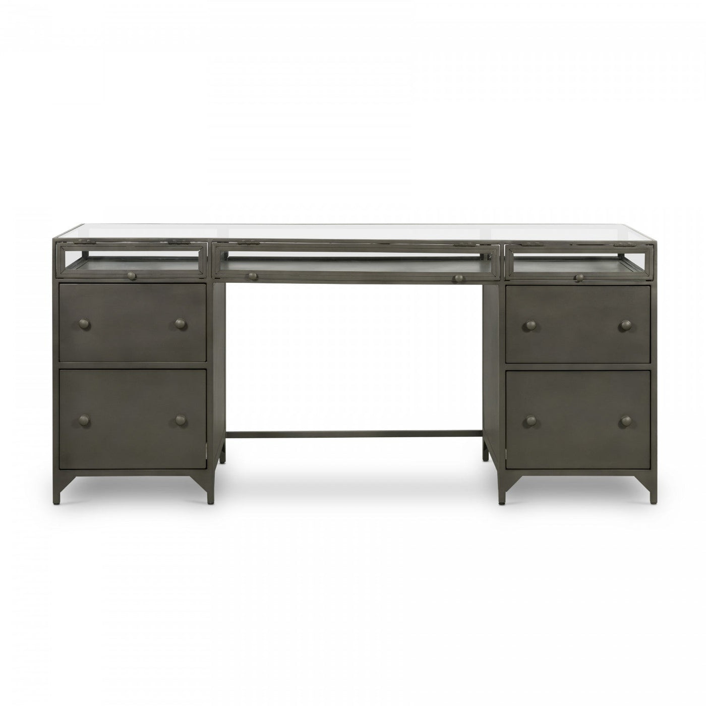 SHADOW BOX EXECUTIVE DESK,GUNMETAL