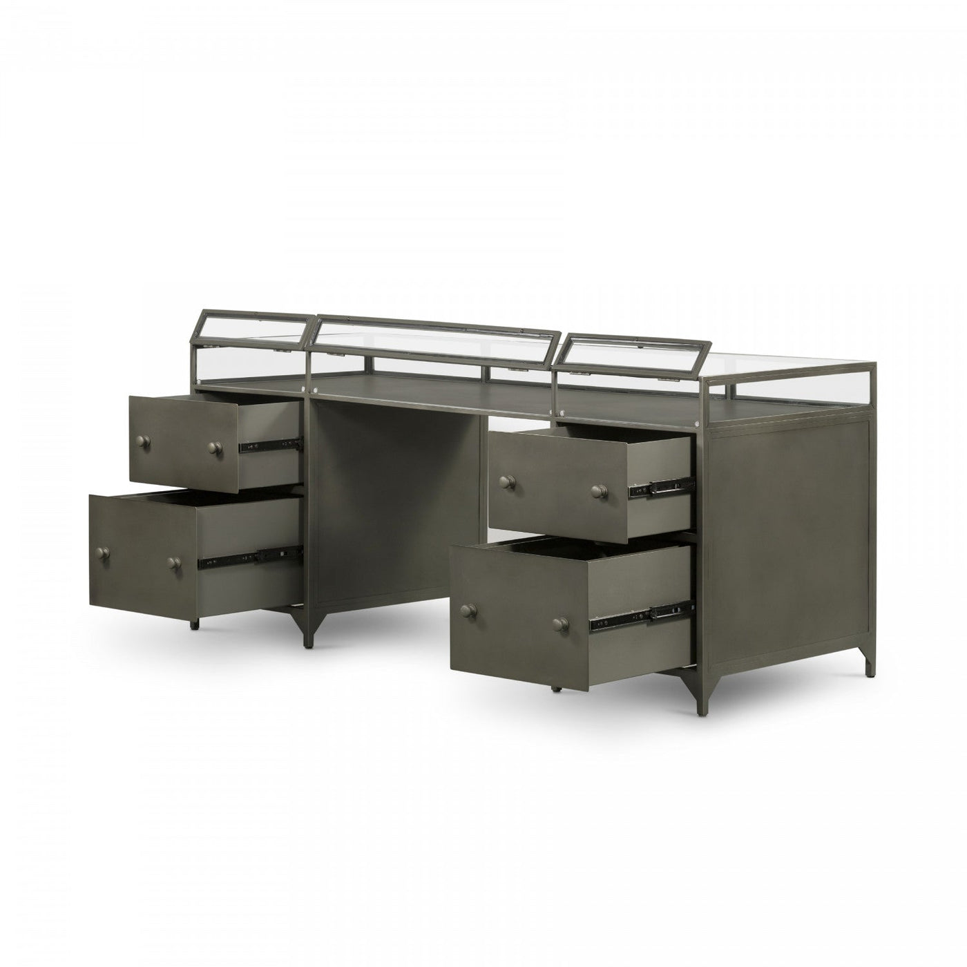 SHADOW BOX EXECUTIVE DESK,GUNMETAL