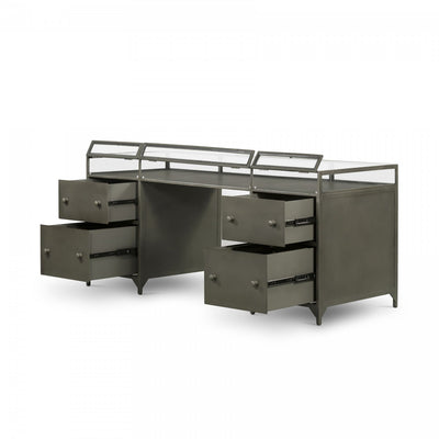 SHADOW BOX EXECUTIVE DESK,GUNMETAL