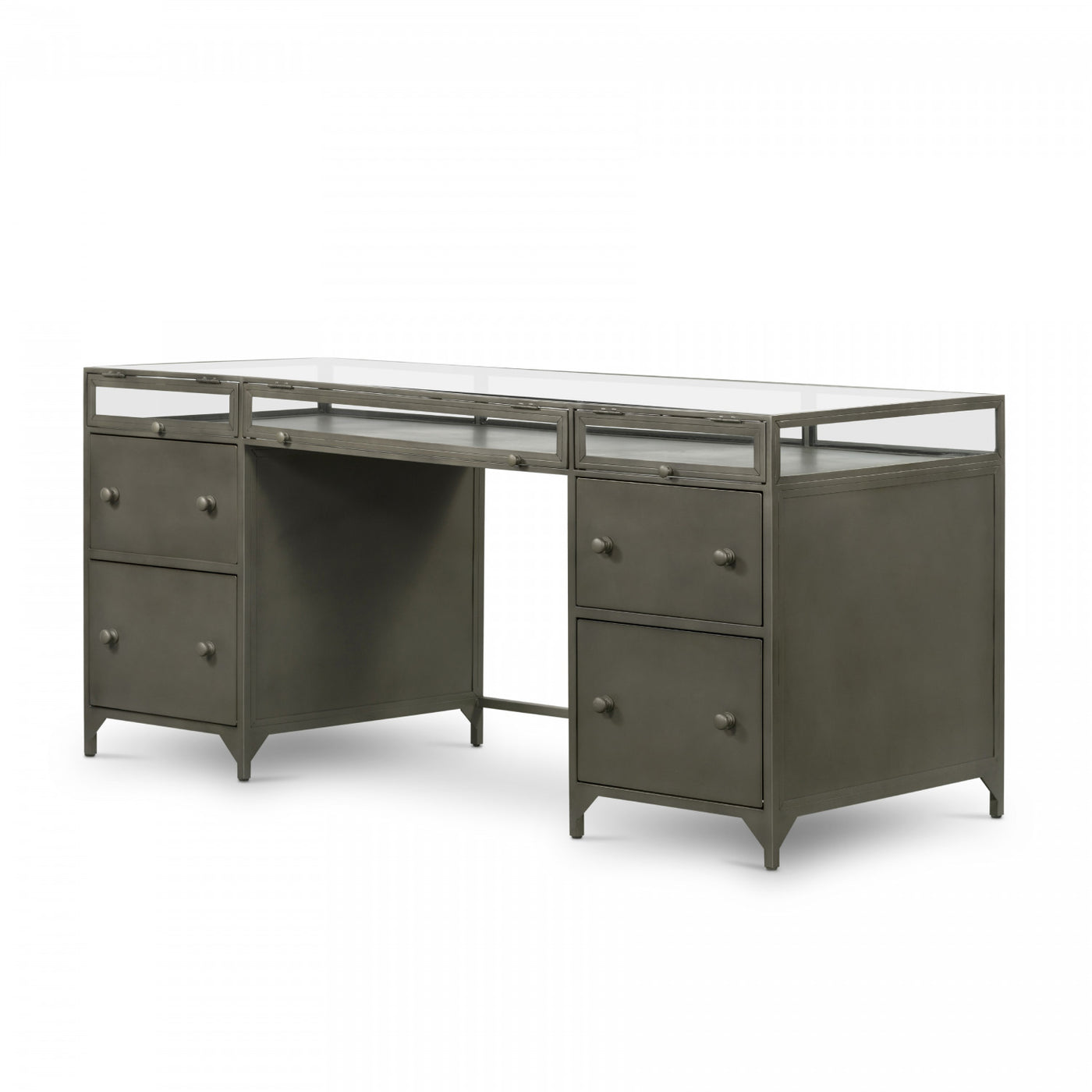 SHADOW BOX EXECUTIVE DESK,GUNMETAL