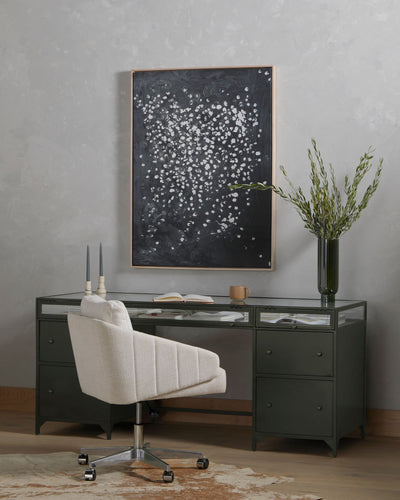 SHADOW BOX EXECUTIVE DESK,GUNMETAL