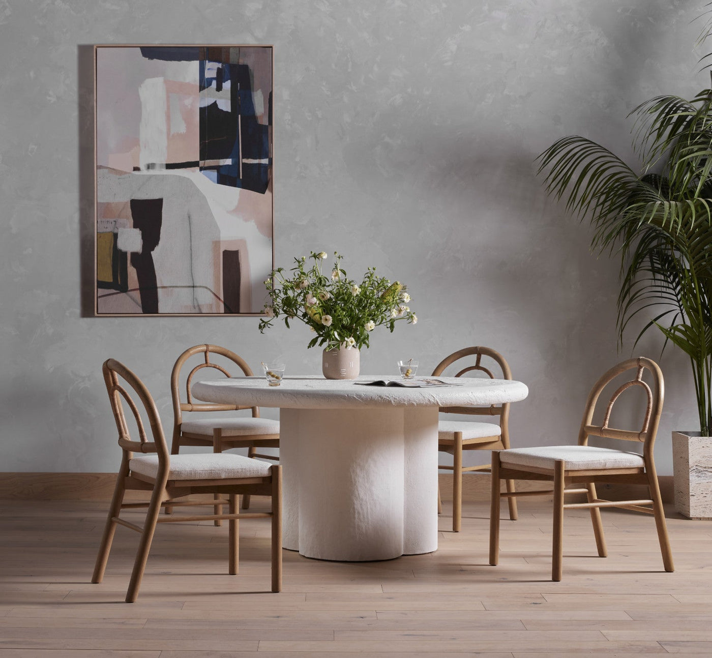GRANO DINING TABLE-PLASTER MOLDED CONCTE