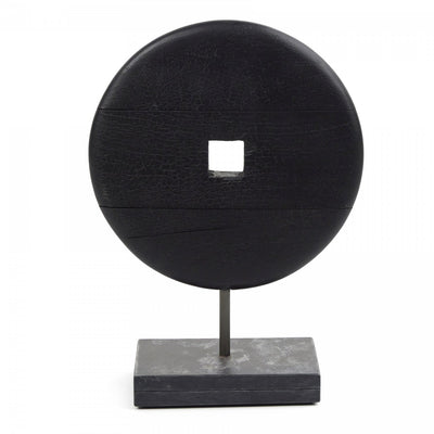 HENNING WOOD SCULPTURE-BLACK MARBLE