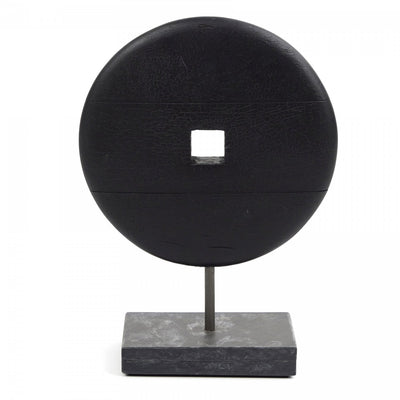 HENNING WOOD SCULPTURE-BLACK MARBLE