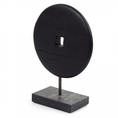 HENNING WOOD SCULPTURE-BLACK MARBLE