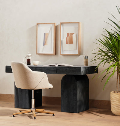 KEANE DESK,BLACK PARAWOOD