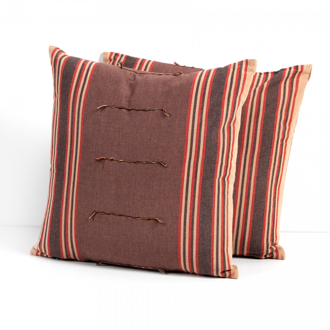 ARCHNA PILLOW-RUSTED STRIPE-SET OF 2-20"