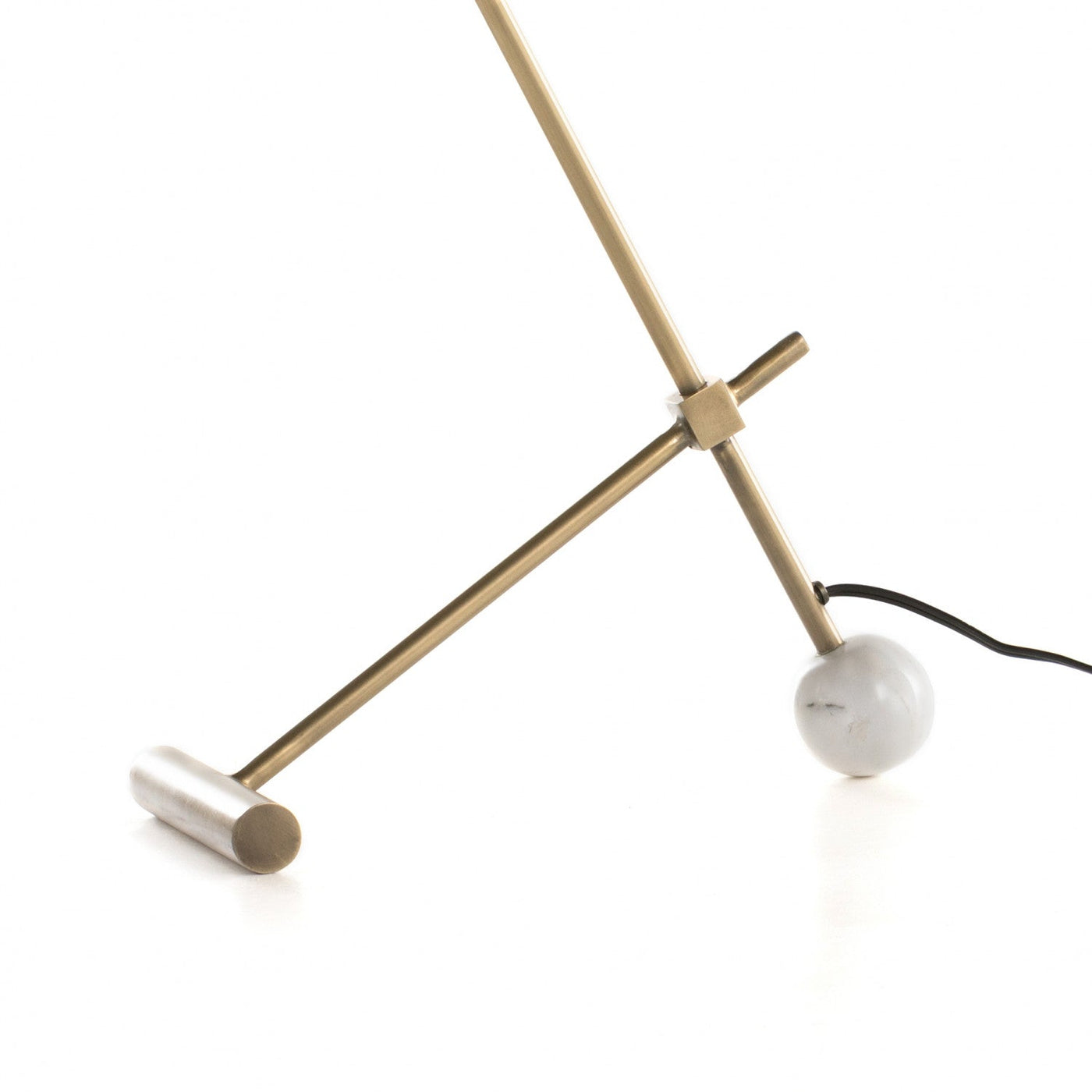 BECKER TABLE LAMP-CHARCOAL & WHITE MRBL