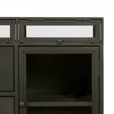 SHADOW BOX MODULAR FILING CREDENZA,GUNMETAL
