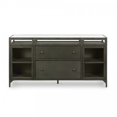 SHADOW BOX MODULAR FILING CREDENZA,GUNMETAL