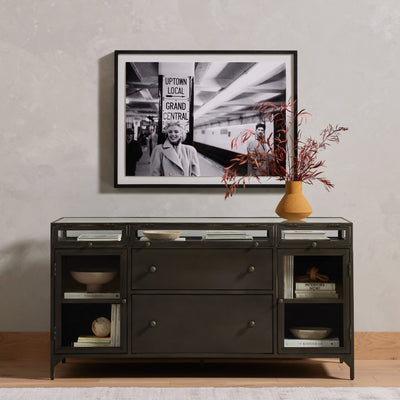 SHADOW BOX MODULAR FILING CREDENZA,GUNMETAL