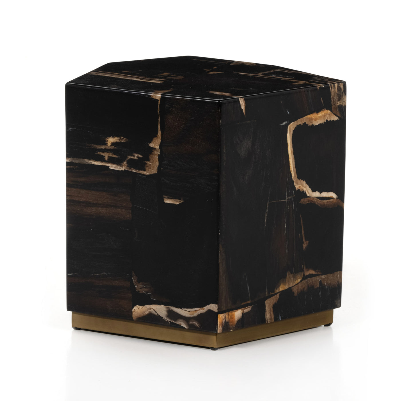 SHEP END TABLE-POLISHED PETRIFIED WOOD
